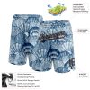 Custom Light Blue Navy-Old Gold 3D Pattern Shells Authentic Basketball Shorts - Image 2