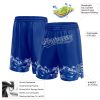 Custom Royal White 3D Pattern Waves Authentic Basketball Shorts - Image 2