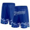 Custom Royal White 3D Pattern Waves Authentic Basketball Shorts