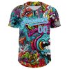 Custom White Sky Blue 3D Pattern Design Rave Psychedelic Authentic Baseball Jersey - Image 2