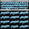 Custom White Sky Blue 3D Pattern Design Rave Psychedelic Authentic Baseball Jersey - Image 4