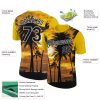 Custom Gold Black-White 3D Pattern Design Hawaii Palm Trees Performance T-Shirt - Image 2