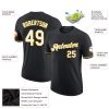 Custom Black White-Gold Performance T-Shirt - Image 2