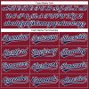 Custom Crimson White Pinstripe Navy Authentic Baseball Jersey - Image 4