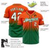 Custom Orange White-Kelly Green Authentic Fade Fashion Baseball Jersey - Image 2