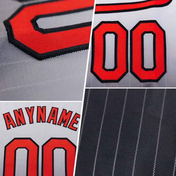 Custom White Pinstripe Teal-Black Authentic Fade Fashion Baseball Jersey - Image 2