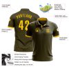 Custom Olive Yellow Performance Salute To Service Golf Polo Shirt - Image 3
