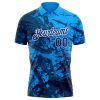 Custom Graffiti Pattern Royal-White 3D Performance Golf Polo Shirt - Image 2