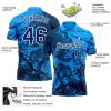 Custom Graffiti Pattern Royal-White 3D Performance Golf Polo Shirt - Image 3