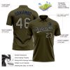 Custom Olive Camo-Navy Performance Vapor Salute To Service Golf Polo Shirt - Image 3