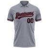 Custom Gray Black-Crimson Performance Vapor Golf Polo Shirt - Image 2