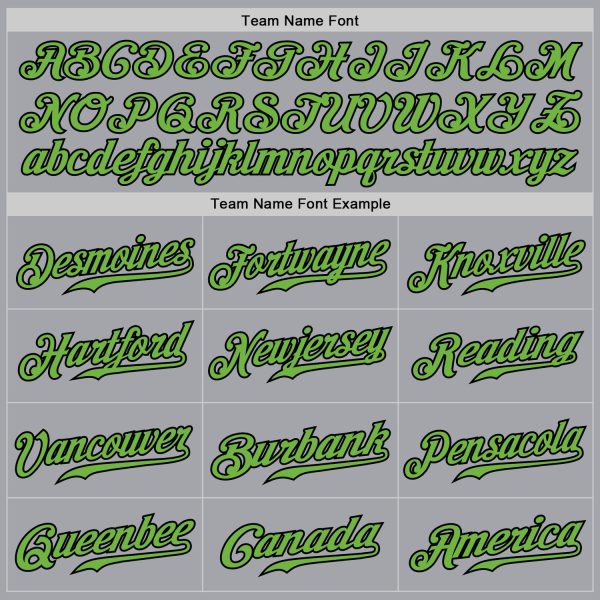 Custom Gray Black Pinstripe Neon Green-Black Authentic Baseball Jersey - Image 5