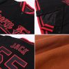 Custom Texas Orange Purple-White Bomber Full-Snap Varsity Letterman Jacket - Image 2