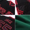 Custom Kelly Green Black-Cream Bomber Full-Snap Varsity Letterman Jacket - Image 2