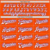 Custom Orange White-Purple Bomber Full-Snap Varsity Letterman Two Tone Jacket - Image 4