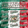 Custom White Kelly Green-Red Mexico 3D Bomber Full-Snap Varsity Letterman Jacket - Image 4