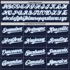 Custom Navy White-Light Blue Bomber Full-Snap Varsity Letterman Hoodie Jacket - Image 4