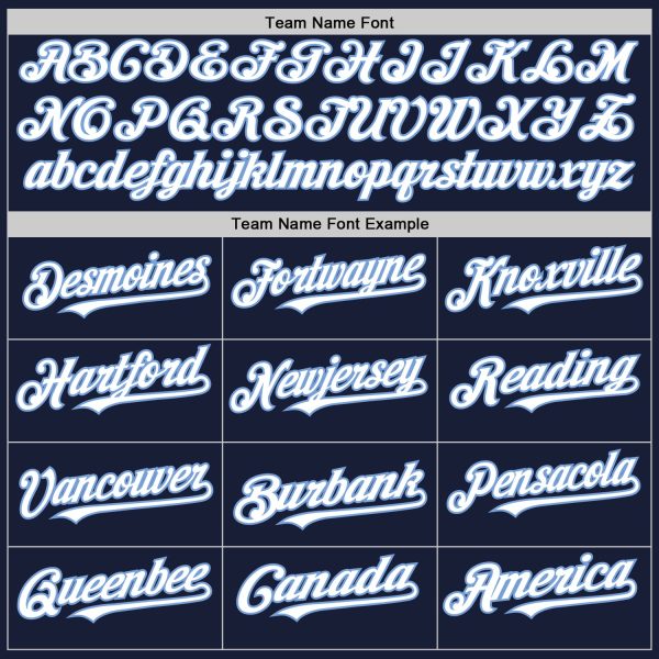 Custom Navy White-Light Blue Bomber Full-Snap Varsity Letterman Hoodie Jacket - Image 4