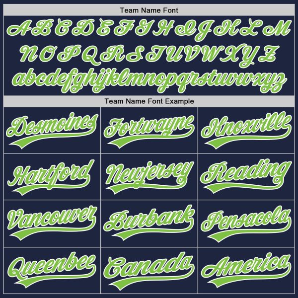 Custom Navy Neon Green-White Authentic Baseball Jersey - Image 4
