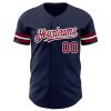 Custom Navy Crimson-White Authentic Baseball Jersey - Image 2