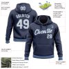 Custom Stitched Navy White-Light Blue Sports Pullover Sweatshirt Hoodie - Image 3