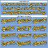 Custom Powder Blue Yellow-Navy Authentic Baseball Jersey - Image 4