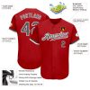 Custom Red Steel Gray-White Authentic Baseball Jersey - Image 3