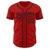 Custom Red Black Authentic Baseball Jersey - Image 2