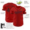 Custom Red Black Authentic Baseball Jersey - Image 3