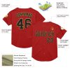 Custom Red Black-Old Gold Mesh Authentic Throwback Baseball Jersey - Image 3