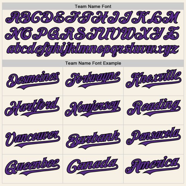 Custom Cream Purple-Black Authentic Sleeveless Baseball Jersey - Image 3