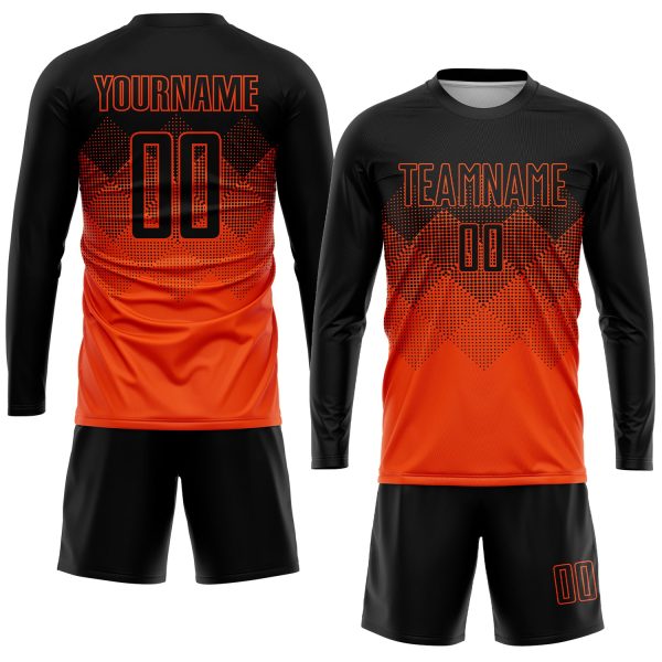 Custom Orange Black Sublimation Soccer Uniform Jersey - Image 4