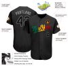 Custom Black Black-Red Authentic Split Fashion Baseball Jersey - Image 3