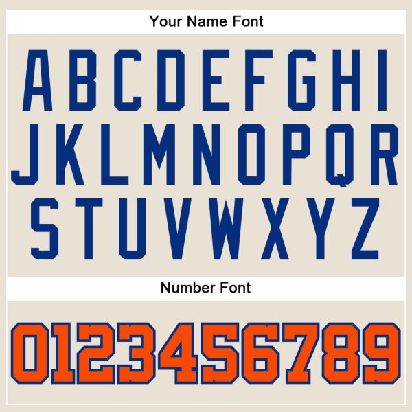 Custom Cream Orange-Royal Authentic Baseball Jersey - Image 5
