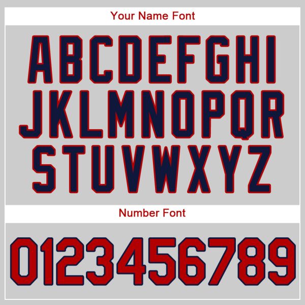 Custom Gray Red-Navy Authentic Baseball Jersey - Image 4