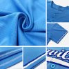 Custom Light Blue White-Red Authentic Baseball Jersey - Image 6