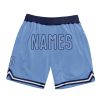 Custom Light Blue Light Blue-Navy Authentic Throwback Basketball Shorts