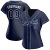 Custom Navy Navy-Powder Blue Authentic Baseball Jersey - Image 2
