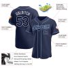 Custom Navy Navy-Powder Blue Authentic Baseball Jersey - Image 3