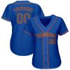 Custom Royal Gray-Orange Baseball Jersey - Image 2