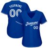 Custom Royal White Authentic Baseball Jersey - Image 2