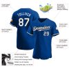 Custom Royal White-Black Authentic Baseball Jersey - Image 3