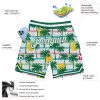 Custom White White-Kelly Green 3D Pattern Design Palm Trees Authentic Basketball Shorts - Image 2